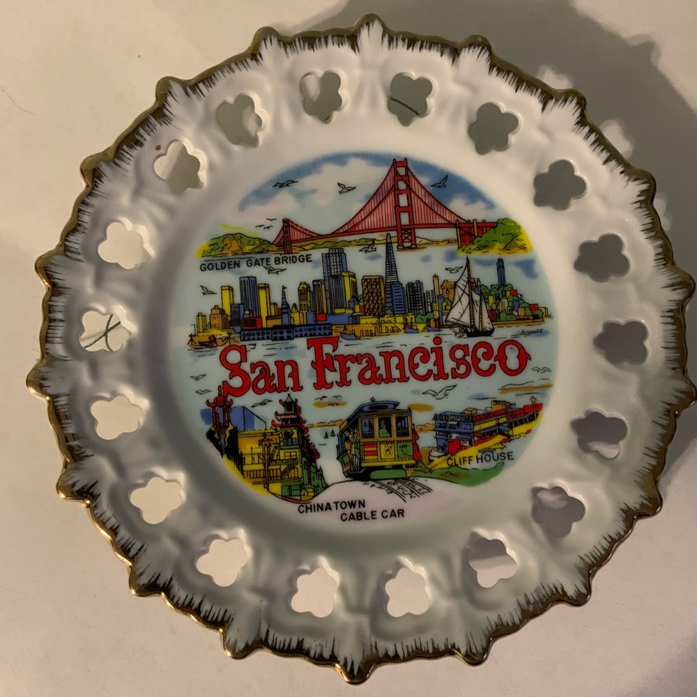 San Francisco California Decorative Plate 7.5” Cliff House Made in Korea